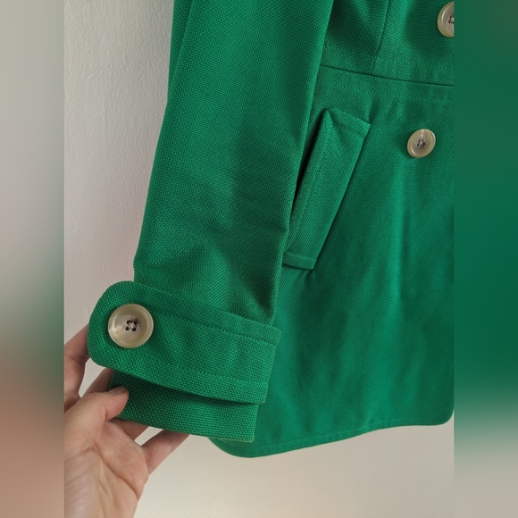 Banana Republic Kelly Green, Cotton Peacoat/Trenchcoat/Coat (SIZE XS) - Picture 7 of 16